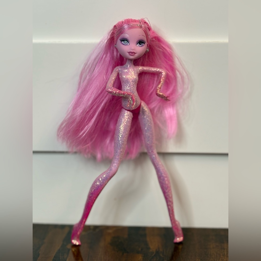 Mattel Pink Glitter Fantasy Doll 2009 Long Hair Purple Sparkle Body Poseable
